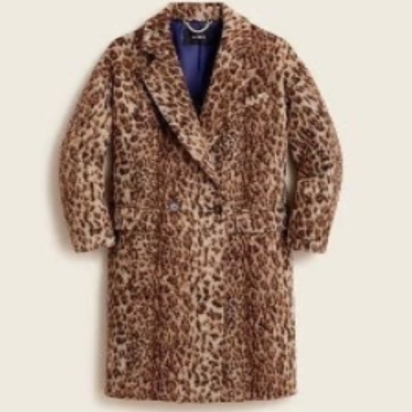 Relaxed topcoat in leopard jacquard from J.Crew - Picture 3 of 3